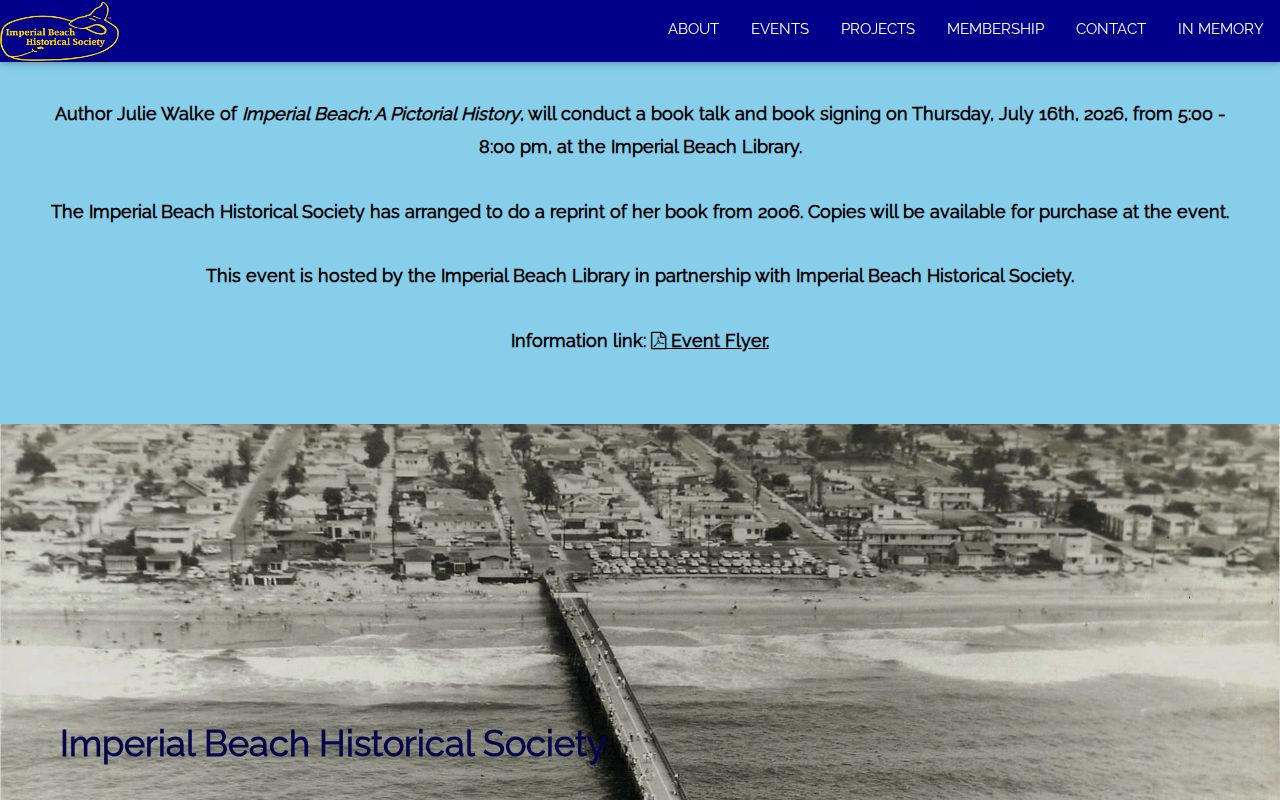 Imperial Beach people search Historical Society local archives